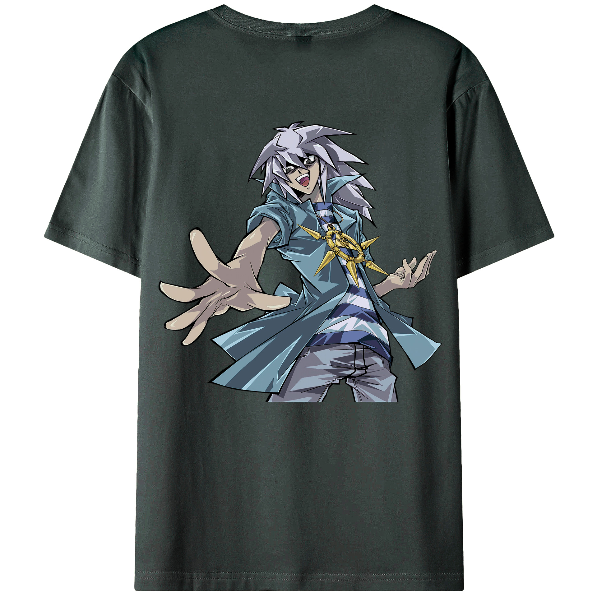 （画像用） 遊☆戯☆王 Yu-Gi-Oh! 綿100％ メンズ半袖Tシャツ（バックプリント） 通気性